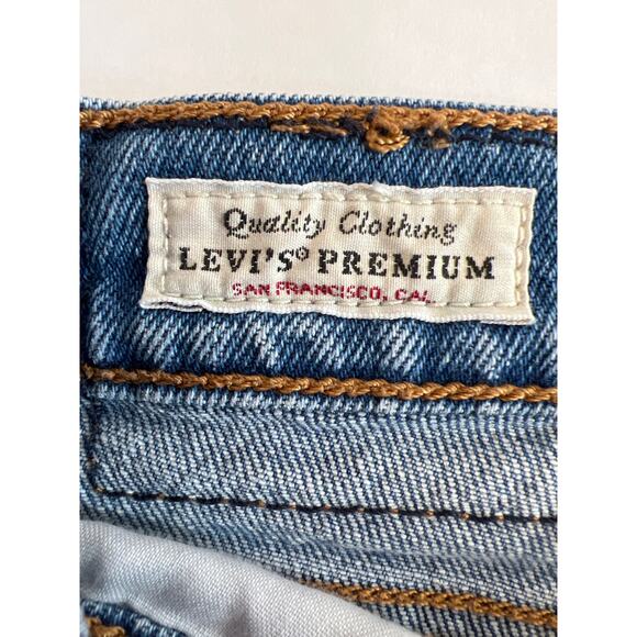 LEVIS PREMIUM WOMENS WEDGIE SKINNY DISTRESED BUTTON FRONT JEANS SIZE 28 - Picture 7 of 16